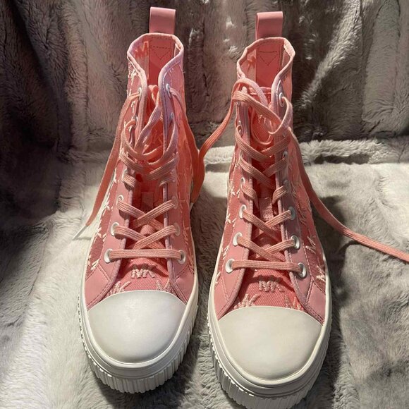 Michael Kors Pink Mesh Transparent High Tops - Picture 2 of 2